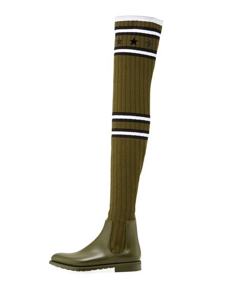 givenchy over-the-knee rubber sock boot|Givenchy golden boots.